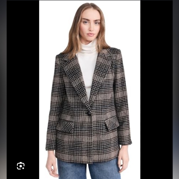 Z Supply Plaid Blazer - Black and Brown - Picture 4 of 12